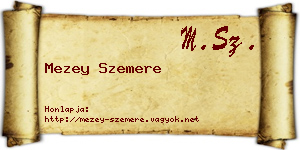 Mezey Szemere névjegykártya